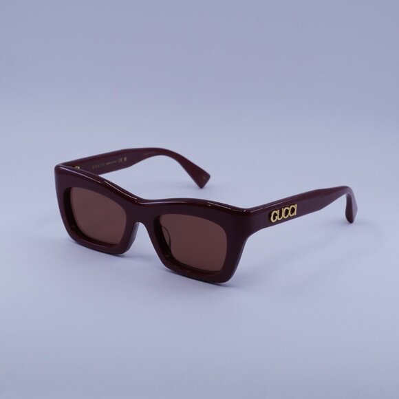 Gucci GG1773SA 002 Sunglasses Burgundy Cay Eye Frame, Brown Lenses - Picture 5 of 12